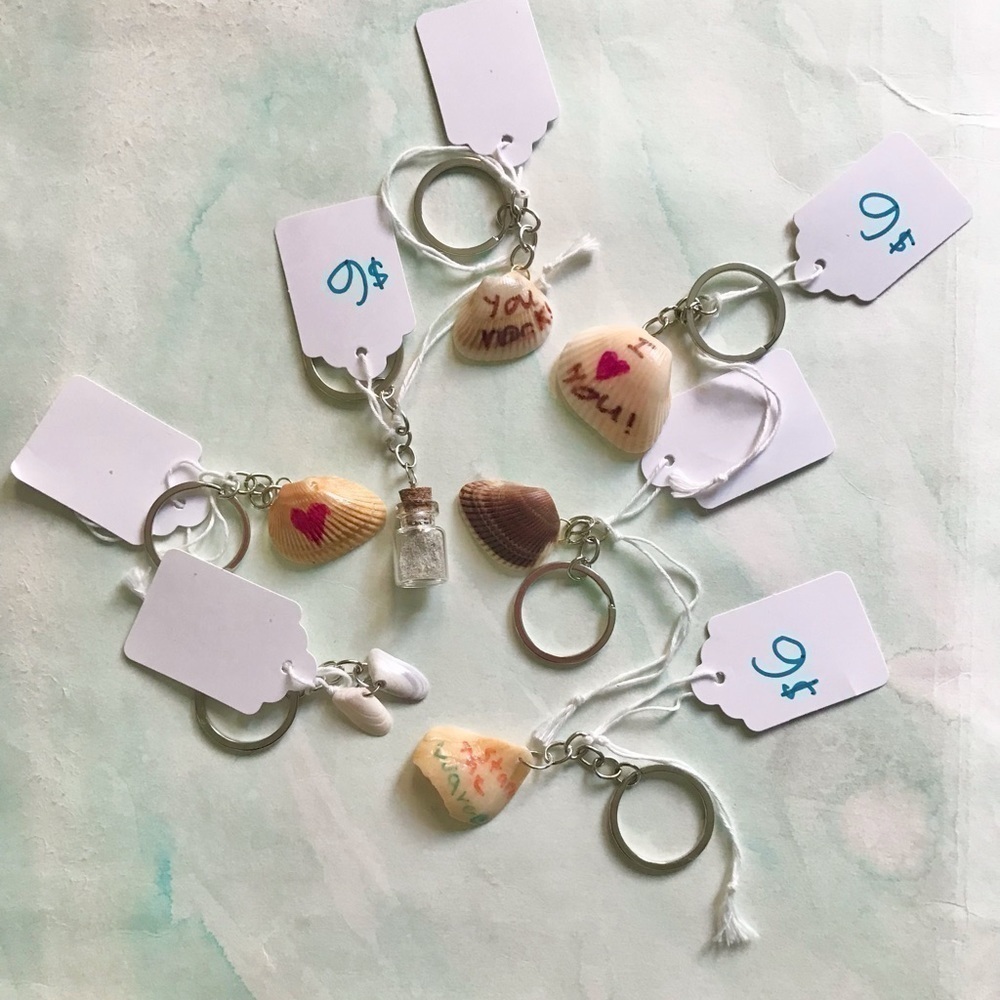 Handmade Shell art keychains